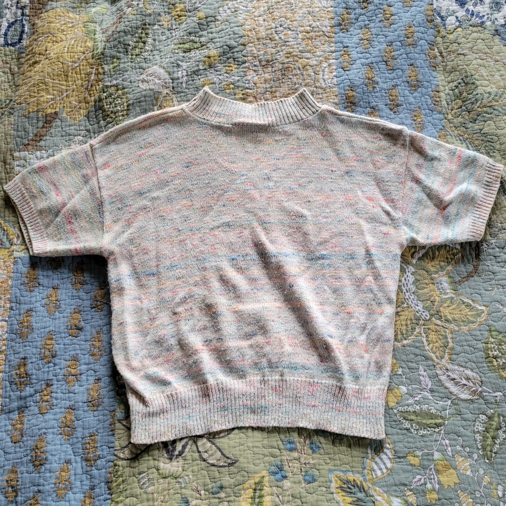 Willow Ridge | Vintage Rainbow Knit Short Sleeve Sweater